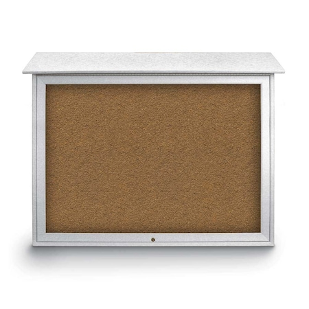 United Visual Products Indoor Enclosed Combo Board, 42"x32", White Frame/White Porc & Black UVCB4232W-WHTPORC-BLACK